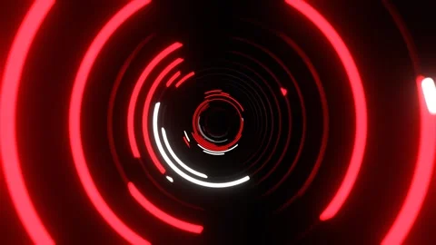 Red and White Abstract Neon Vortex in Infinite Fantasy Tunnel Background VJ  Stock Footage 334717896