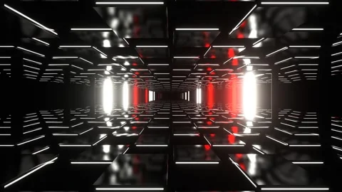 Red and White Abstract Strobe Wave Corridor Background VJ Loop in 4K Stock Footage 312160698