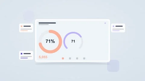 Red and white analytics dashboard flat design loop Stock Footage 342628359
