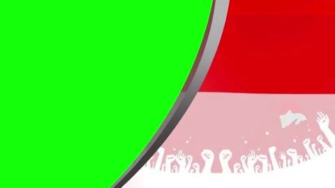  Red and white animated background with a green screen. Stock-Footage 341925711