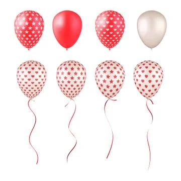 Red and white balloons Illustrazione stock