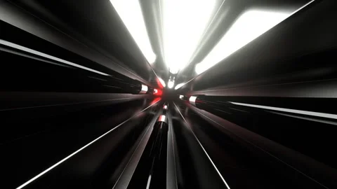 Red and White Big Strobe Lamp Tunnel Background VJ Loop in 4K Stock Footage 260114566
