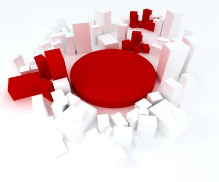 Red and white blocks Illustrazione stock