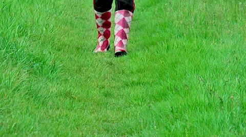 Red and white boot steps Stock Footage 36678904