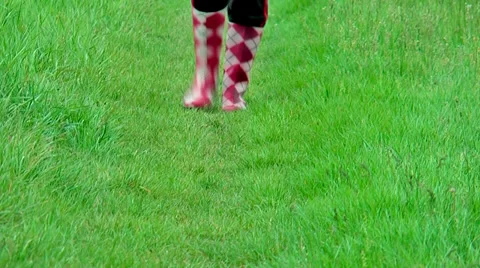 Red and white boot steps Stock Footage 36678944