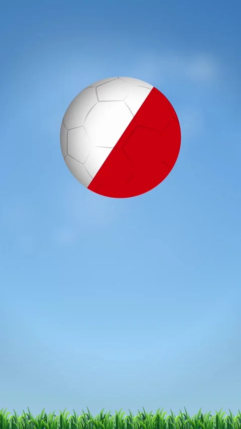 Red and White Bouncing Soccer Ball Animation on Grass Background Stock Footage 340323732