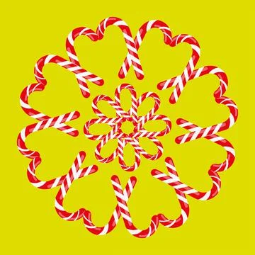 Red and White Candy Cane Radial Pattern on a light green background Stock Illustration