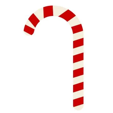 Red and white candy cane vector. isolated on a white background. Stock Illustration