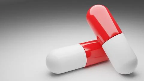 Red and White Capsule 库存插图