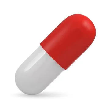 Red and white casule pill Stock Illustration
