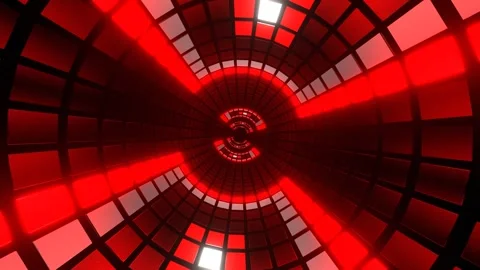 Red and White Changing Light Effect Tunnel Background VJ Loop in 4K Stock Footage 304533805