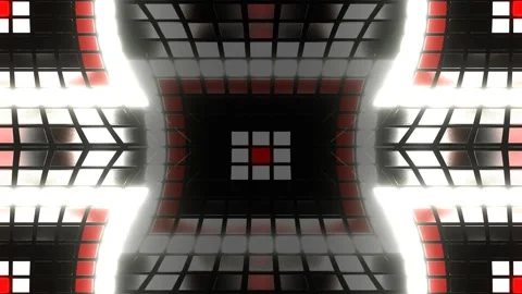 Red and White Changing Light Effect Kaleidoscope Background VJ Loop in 4K Stock Footage 328972482