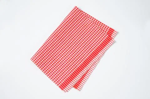 Red and white checked tea towel Stock Photos