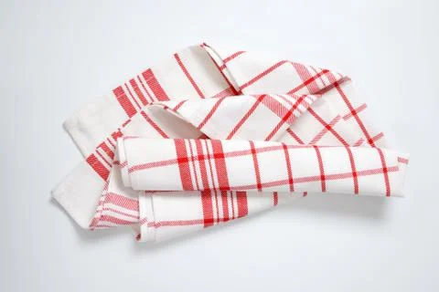 Red and white checked tea towel Stock Photos