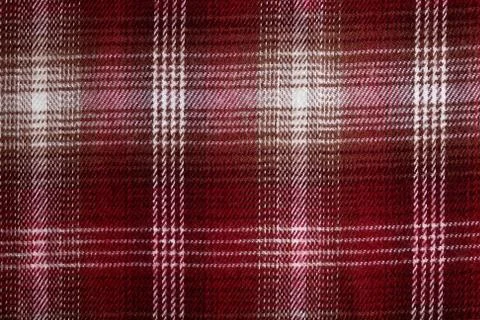 Red and White checked textile Pattern Stock Photos
