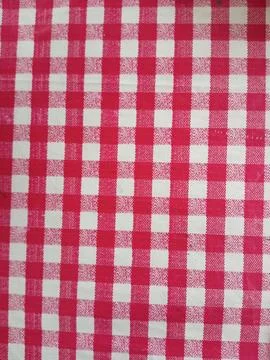 Red and White Checkered Textile Pattern Stock Photos