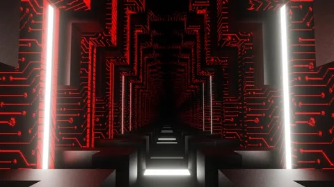Red and White Chip Shapes Indoors Background VJ Loop in 4K Stock Footage 314177688