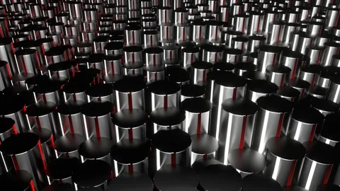 Red and White Circular Cylindrical Neon Equalizer Background VJ Loop in 4K Video stock 262560999