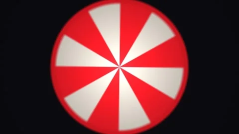 Red and white circular graphic with rotating elements and Stock Footage 338301855