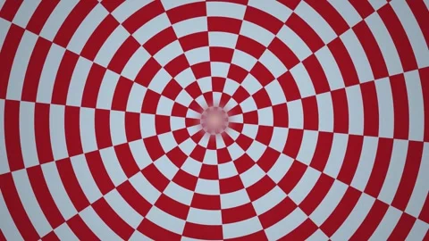 Red and white circular pattern with concentric stripes in Stock Footage 339514981