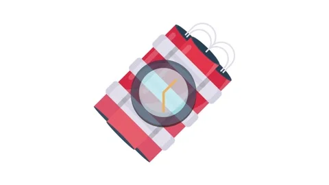 A red and white clock featuring a blue face, displaying the time clearly ag.. Stock Footage 332535437