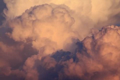 Red and white clouds texture at sunset Stock Photos