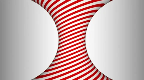 Red and white concave rotating cylinder with hypnotic effects Stock Footage 48995529