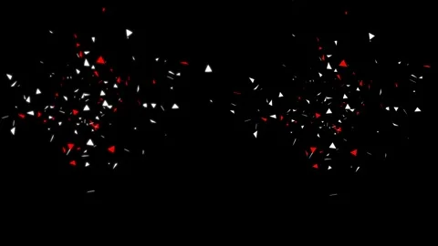 Red and White Confetti Explosion - Animated Party Popper on Black Background Stock Footage 328882365
