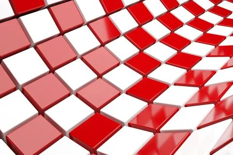 Red and white cubes background. 3d rendering. Stock Illustration
