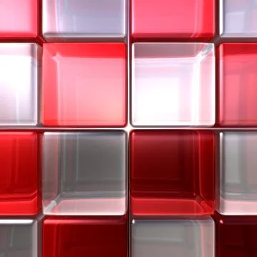 Red and white cubes Stock Illustration