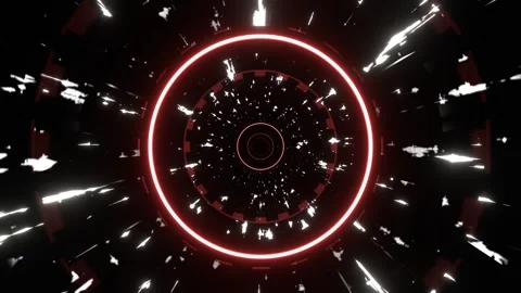 Red and White Cyber Mechanical Gear Mechanism Background VJ Loop in 4K Vidéo 341674696