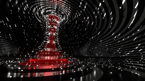 Red and White Cyber Strobe Carousel Background VJ Loop in 4K Stock Footage 265948111