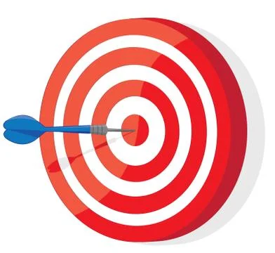 Red and White darts target Stock Illustration