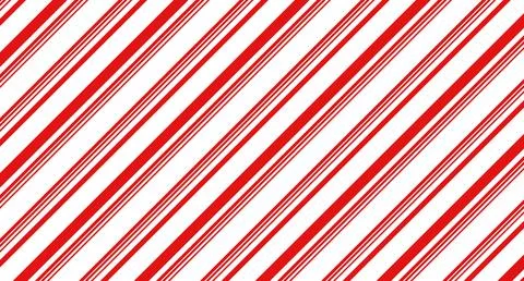 Red and white diagonal stripes background vector. Candy cane pattern Stock Illustration