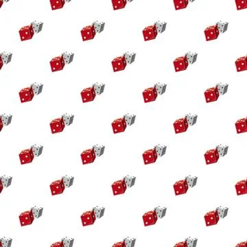 Red and white dice cubes pattern Stock Illustration