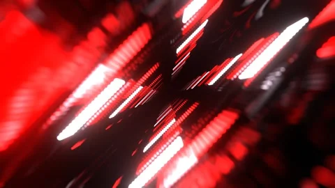 Red and White Dynamic LED Soundwave Motion Background VJ Loop in 4K Vidéo 341669103