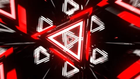 Red and White Dynamic Strobe Triangle Tunnel Background VJ Loop l 4K Stock Footage 303145616