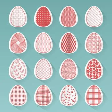 Red and white easter eggs Illustrazione stock