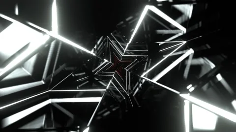 Red and White Figured Strobe Neon Corridor Background VJ Loop l 4K Stock Footage 304974625