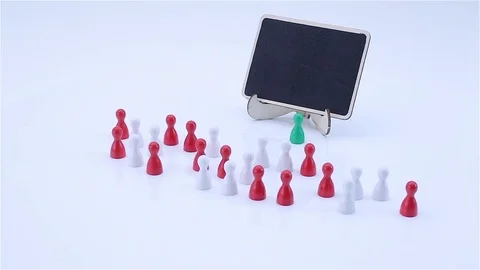Red and white figures representing a classroom Stock Footage 80486085