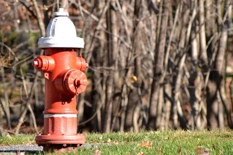 Red and White Fire Hydrant Stock Photos