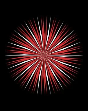 Red and white firework burst isolated on a black background with a transpar.. Stock Illustration