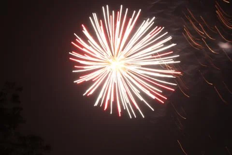 Red and White Firework Stock Photos