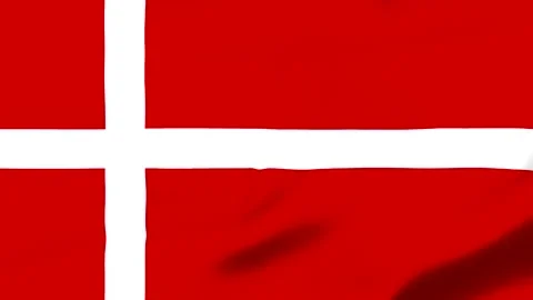 Red and white flag with cross design waving in the wind Stock Footage 343573886