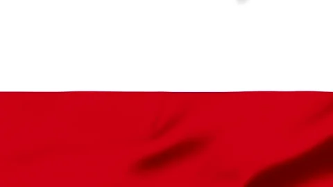 Red and white flag waving in the wind with transparent background Stock Footage 343317350