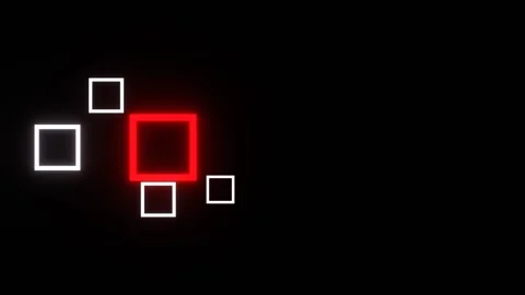 Red and White Flashing Square Neon Elements Abstract Light Panel Background  Stock Footage 344098156