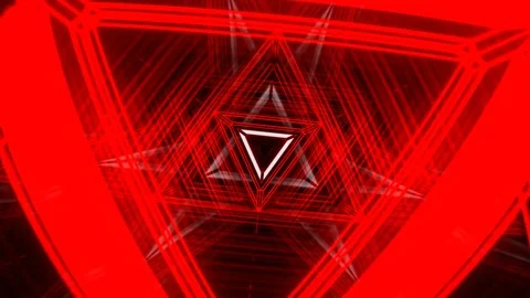 Red and White Flight Through the Geometric Neon Spatial Matrix Background VJ Stock Footage 316901199