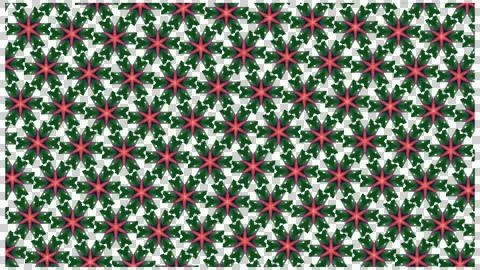 Red and White Floral Pattern on Green Background Stock Illustration