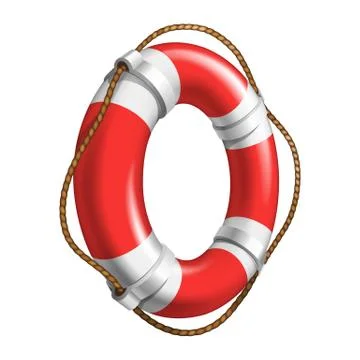 Red And White Flotation Ring Ship Device Vector Stock Illustration