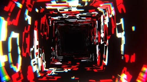 Red and White Framework of Changing Abstract Forms Background VJ Loop in 4K Stock Footage 310778085